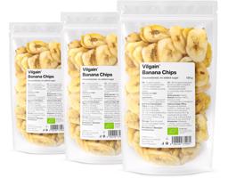 Vilgain Bananové chipsy –  3× neslazené 120 g