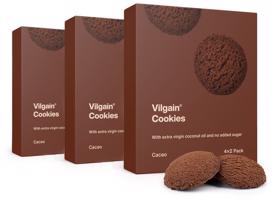 Vilgain Cookies BIO –  3× kakao 135 g (4 x 2 sušenky)