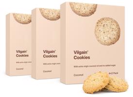 Vilgain Cookies BIO –  3× kokos 135 g (4 x 2 sušenky)