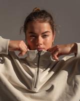 Vilgain Cotton Half Zip Sweatshirt – L Stone