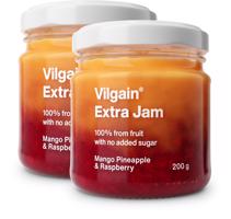 Vilgain Extra džem –  2× mango s ananasem a malinami bez přidaného cukru 200 g