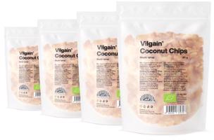 Vilgain Kokosové chipsy BIO –  4× javorový sirup 40 g