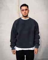 Vilgain Oversize Heavy Crew Neck – M/L Jet black - mineral wash