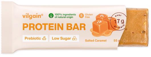 Vilgain Prebiotic Protein Bar Low Sugar – slaný karamel 55 g
