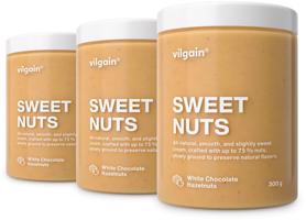 Vilgain Sweet Nuts –  3× Bílá čokoláda a lískový oříšek 300 g