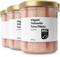Vilgain Tuňák žlutoploutvý filety ve vlastní šťávě –  3× 200 g